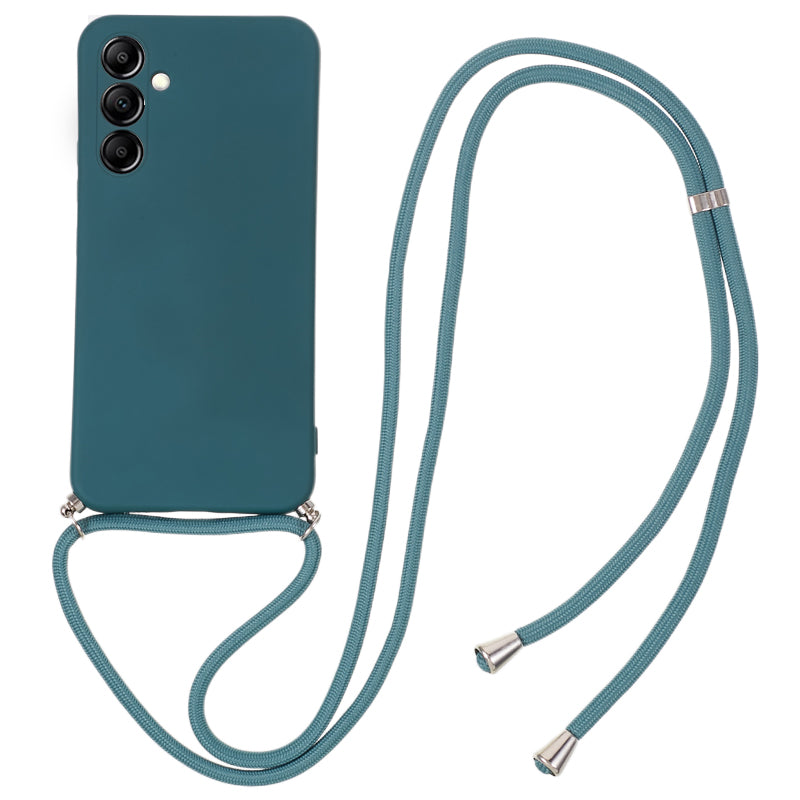 For Samsung Galaxy A34 5G Rubberized TPU Phone Case Fiber Lining Protective Cover with Long Lanyard For Samsung Galaxy A34 5G Rubberized TPU Phone Case Fiber Lining Protective Cover with Long Lanyard